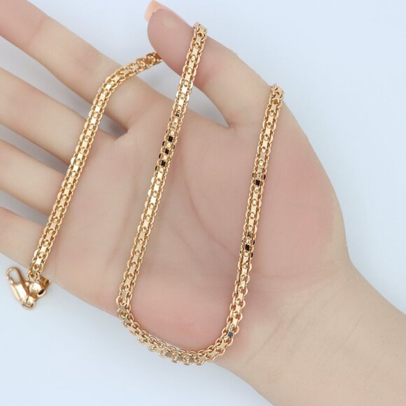 "Chunky Rose Gold Chain Necklace Bold & Stylish Look, XPNL0126 - Picture 12 of 12